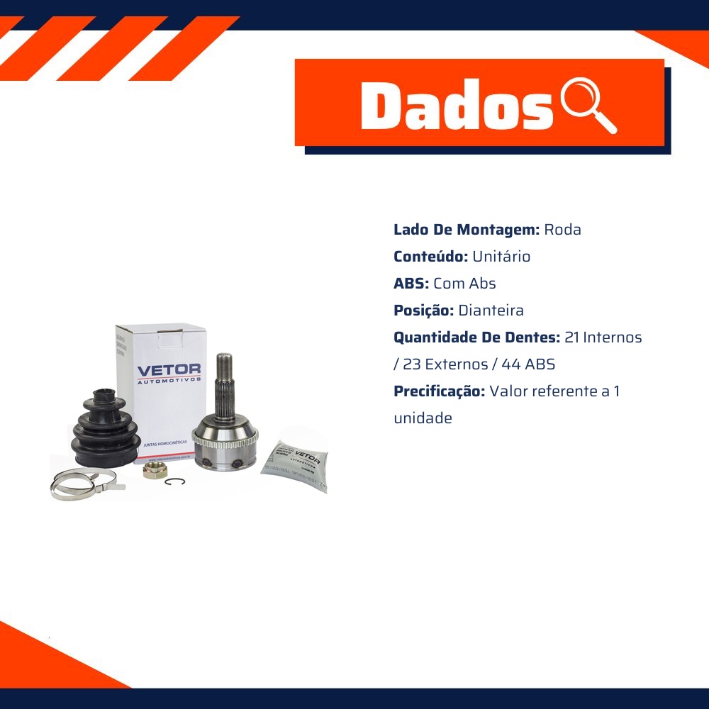 Junta Homocinética Lado Roda - Vetor - Vt5062