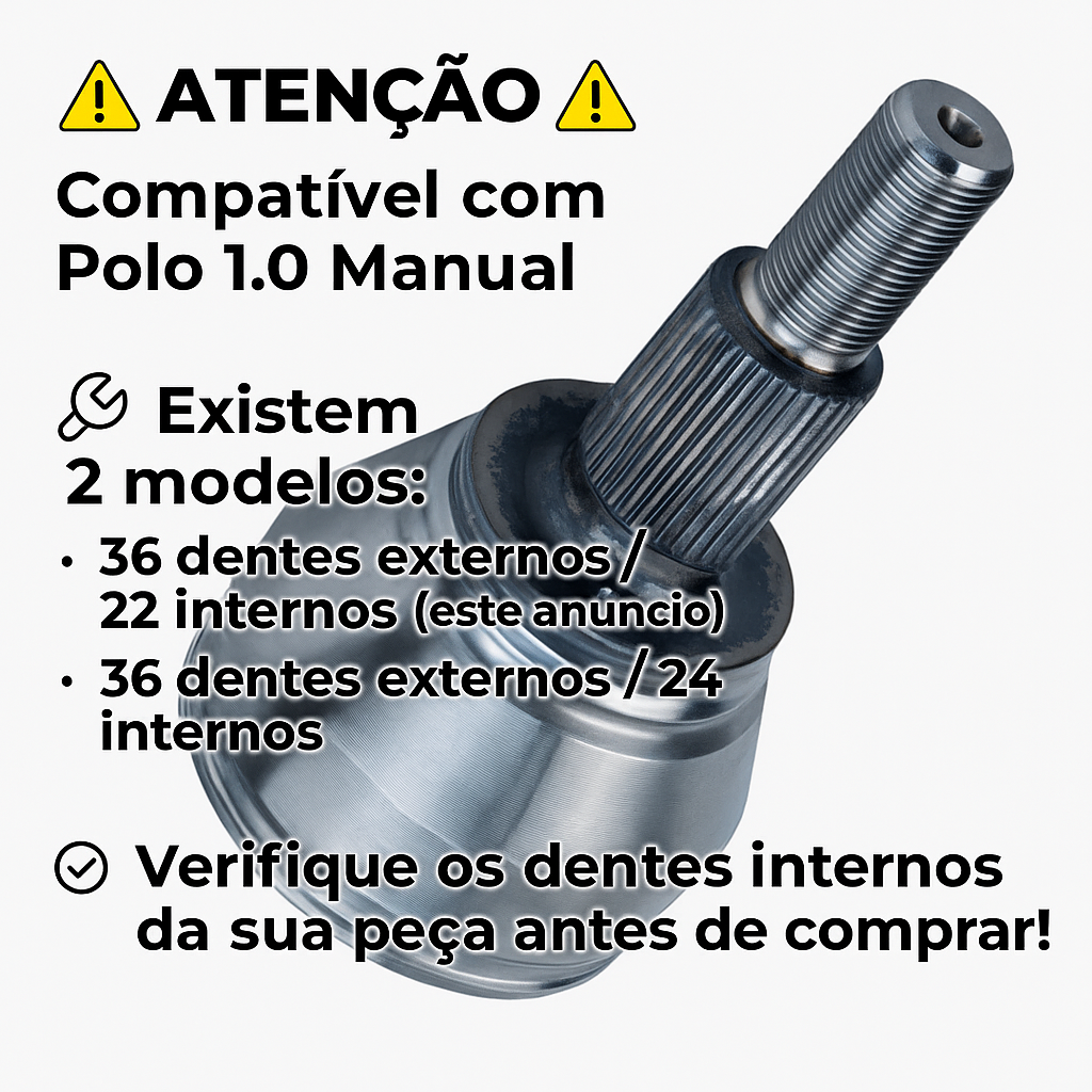 Junta Homocinética Direita ou Esquerda para Câmbio Manual para Volkswagen Polo - Vetor - Vt5892