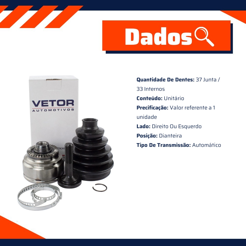 Junta Homocinética para Câmbio Automático para BMW X3 - Vetor - Vt5751