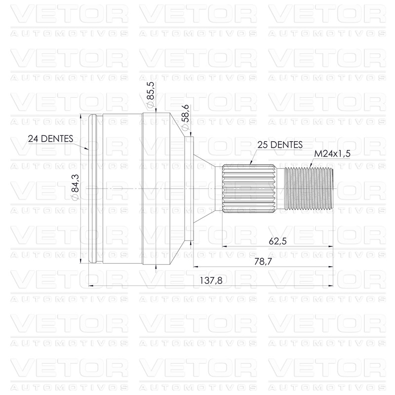 Junta Homocinética para Câmbio Manual para Citroen Aircross - Vetor - Vt5527