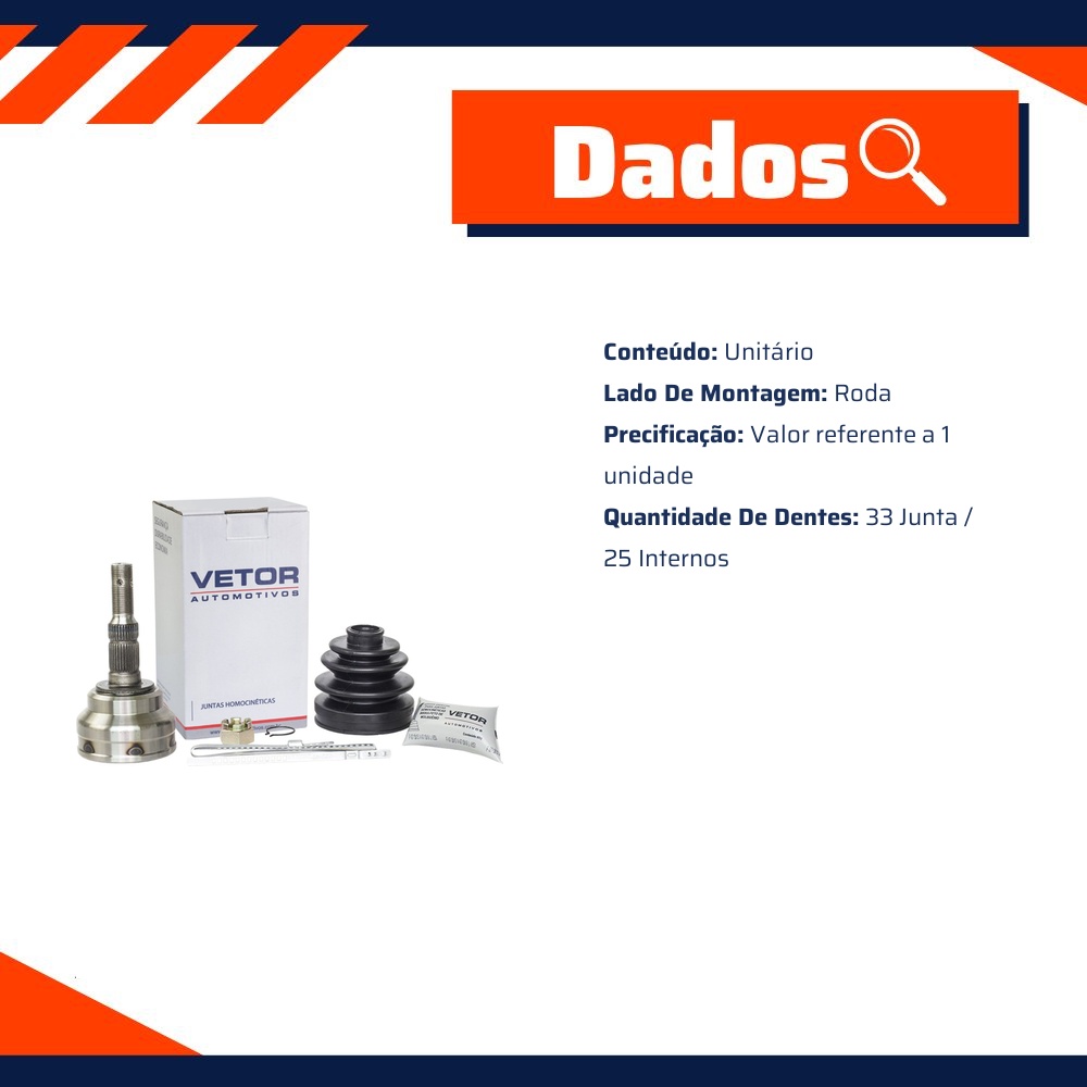 Junta Homocinética Lado Roda - Vetor - Vt5060