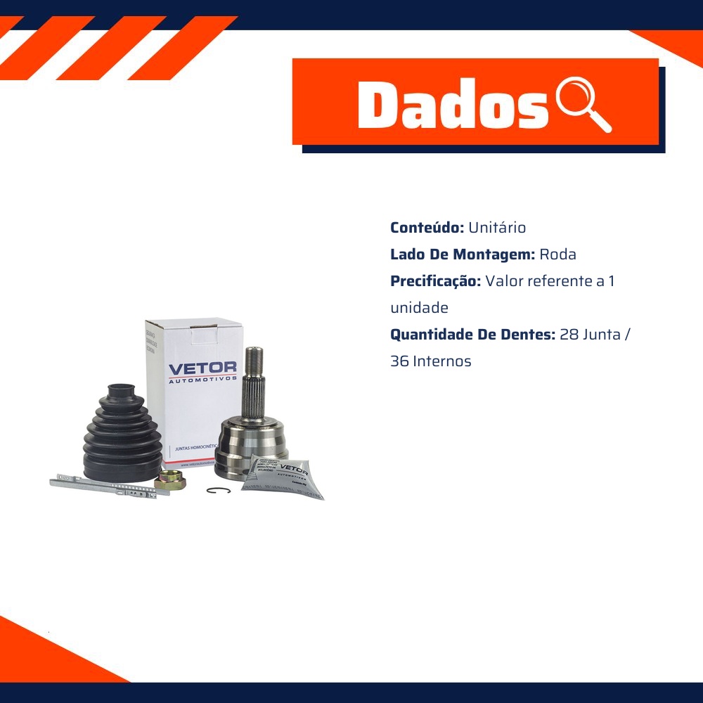 Junta Homocinética Lado Roda - Vetor - Vt5270