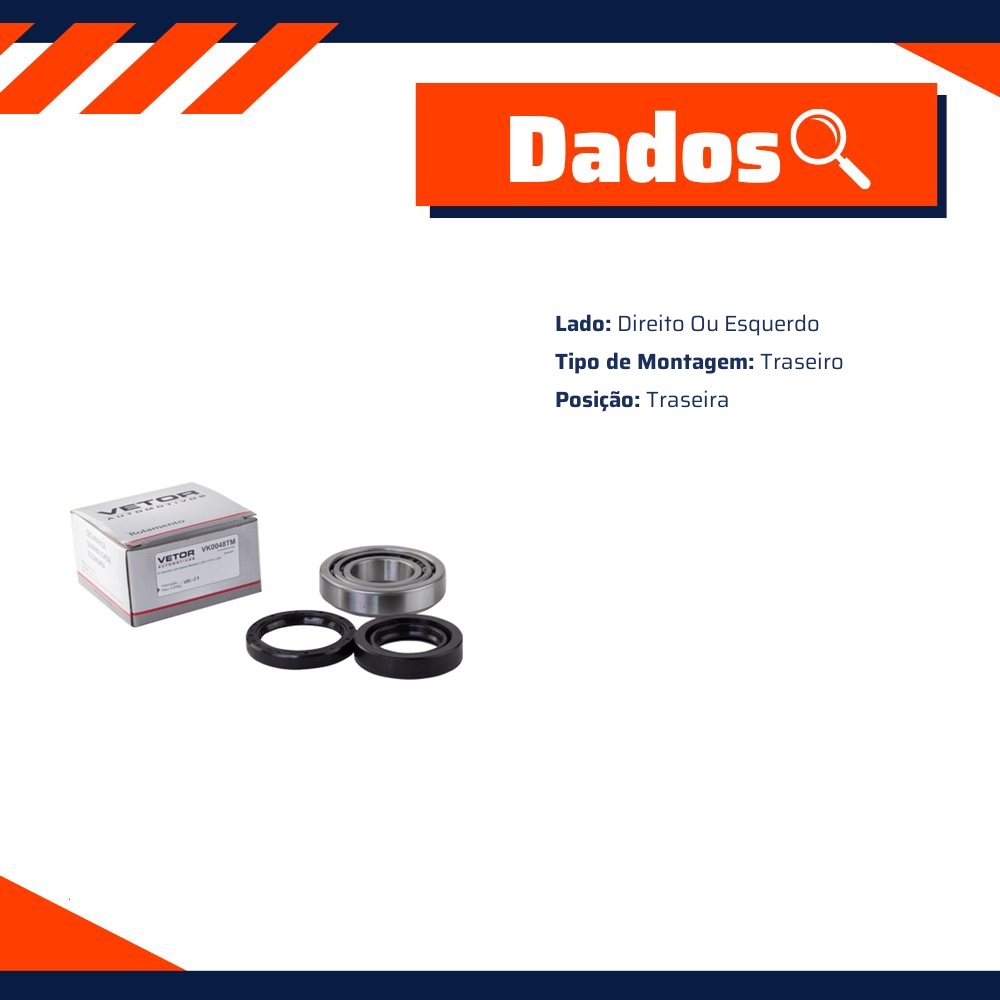 Kit de Rolamento da Roda Traseira para Mitsubishi L300 - Vetor - Vk0048Tm
