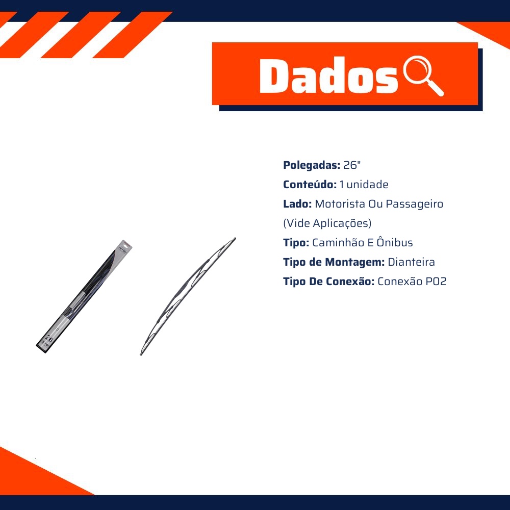 Palheta Dianteira 26" - Vetor - Pvc2671