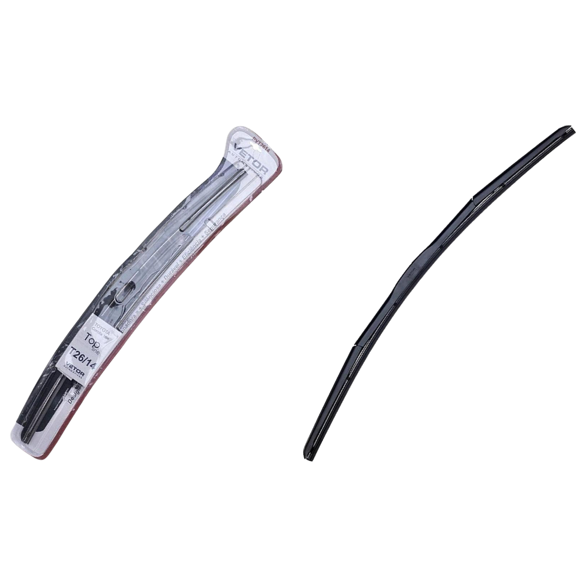 Par Palheta Dianteira Específica Híbrida 26" e 14" para Honda FIT e Toyota Corolla - Vetor - Pvt2614