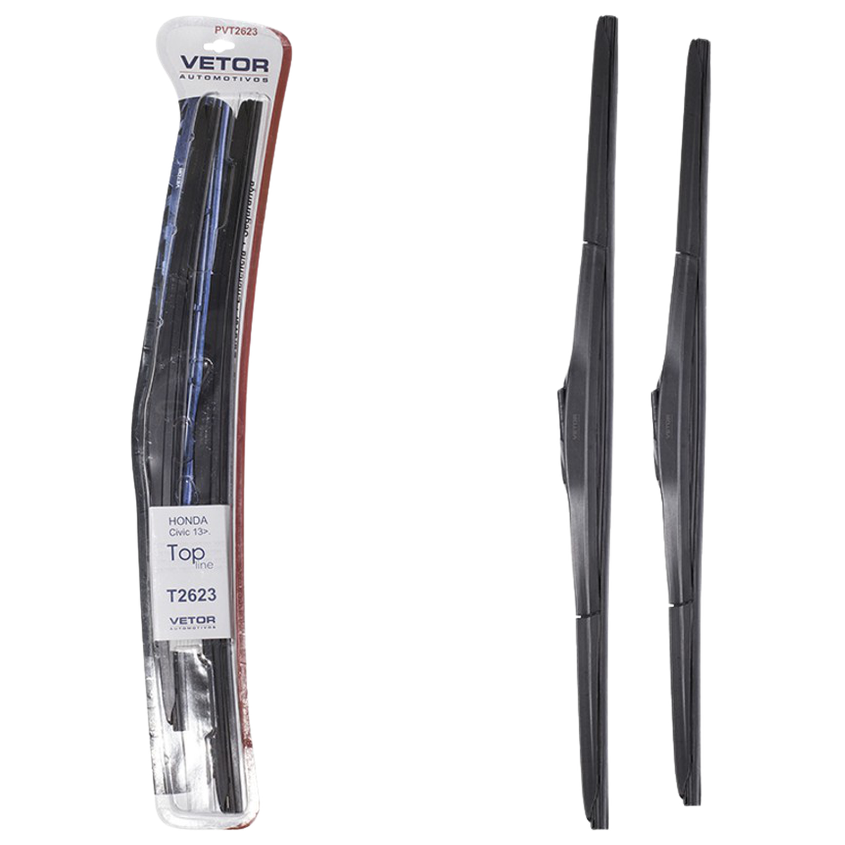 Par Palheta Dianteira Específica Híbrida 26" e 23" para Honda Civic - Vetor - Pvt2623