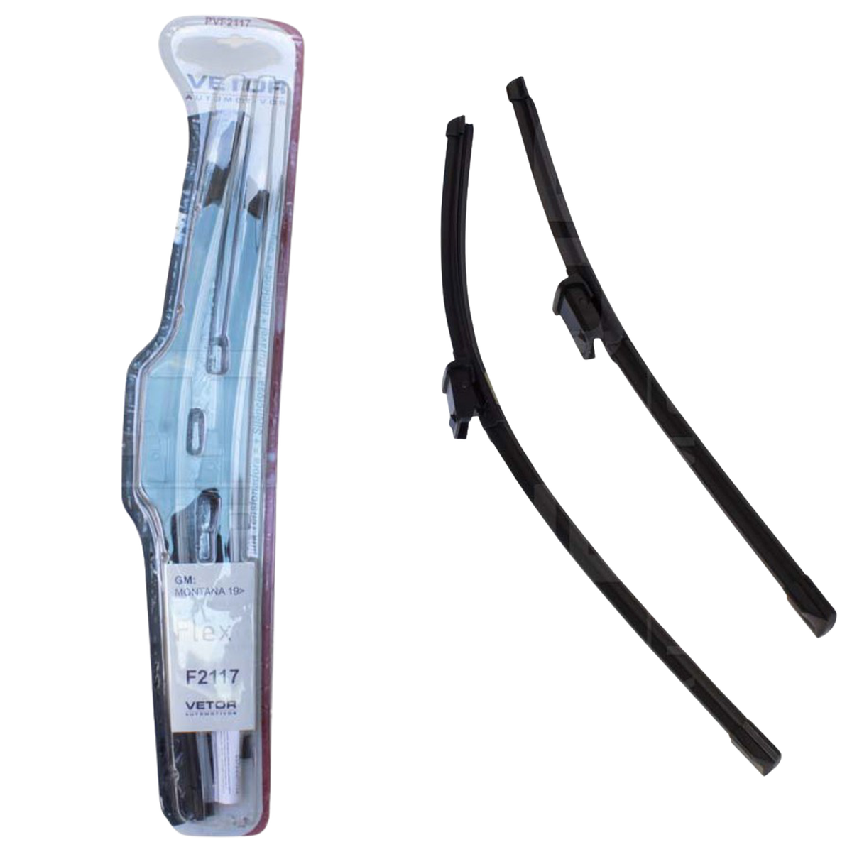 Par Palheta Flex Específica Dianteira 21" e 17" para Chevrolet Montana - Vetor - Pvf2117