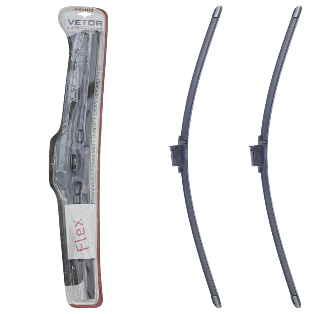 Par Palheta Flex Específica Dianteira 24" e 14" para Chevrolet Onix e Prisma - Vetor - Pvf2414G