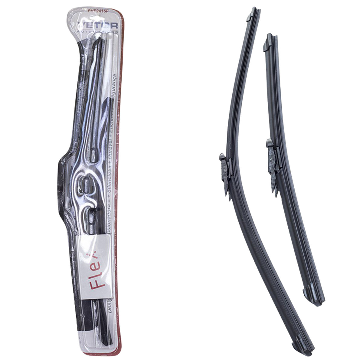 Par Palheta Flex Específica Dianteira 24" e 15" para Fiat Idea - Vetor - Pvf2415F
