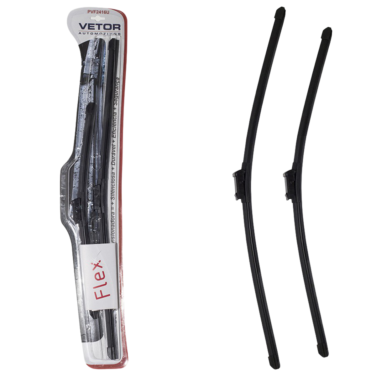 Par Palheta Flex Específica Dianteira 24" e 16" para Volkswagen Cross Up! e Up! - Vetor - Pvf2416U