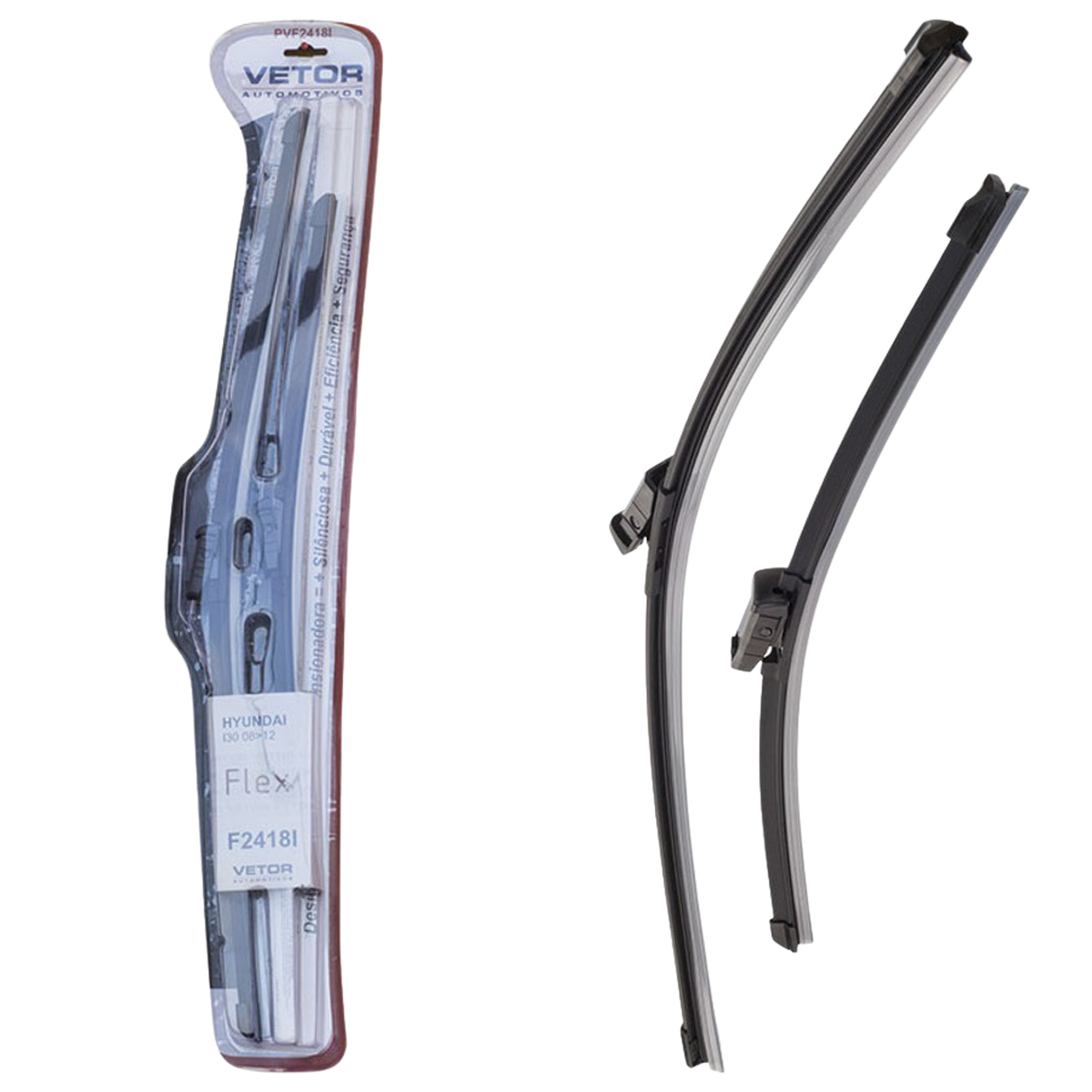 Par Palheta Flex Específica Dianteira 24" e 18" para Hyundai I30 e I30 CW - Vetor - Pvf2418I