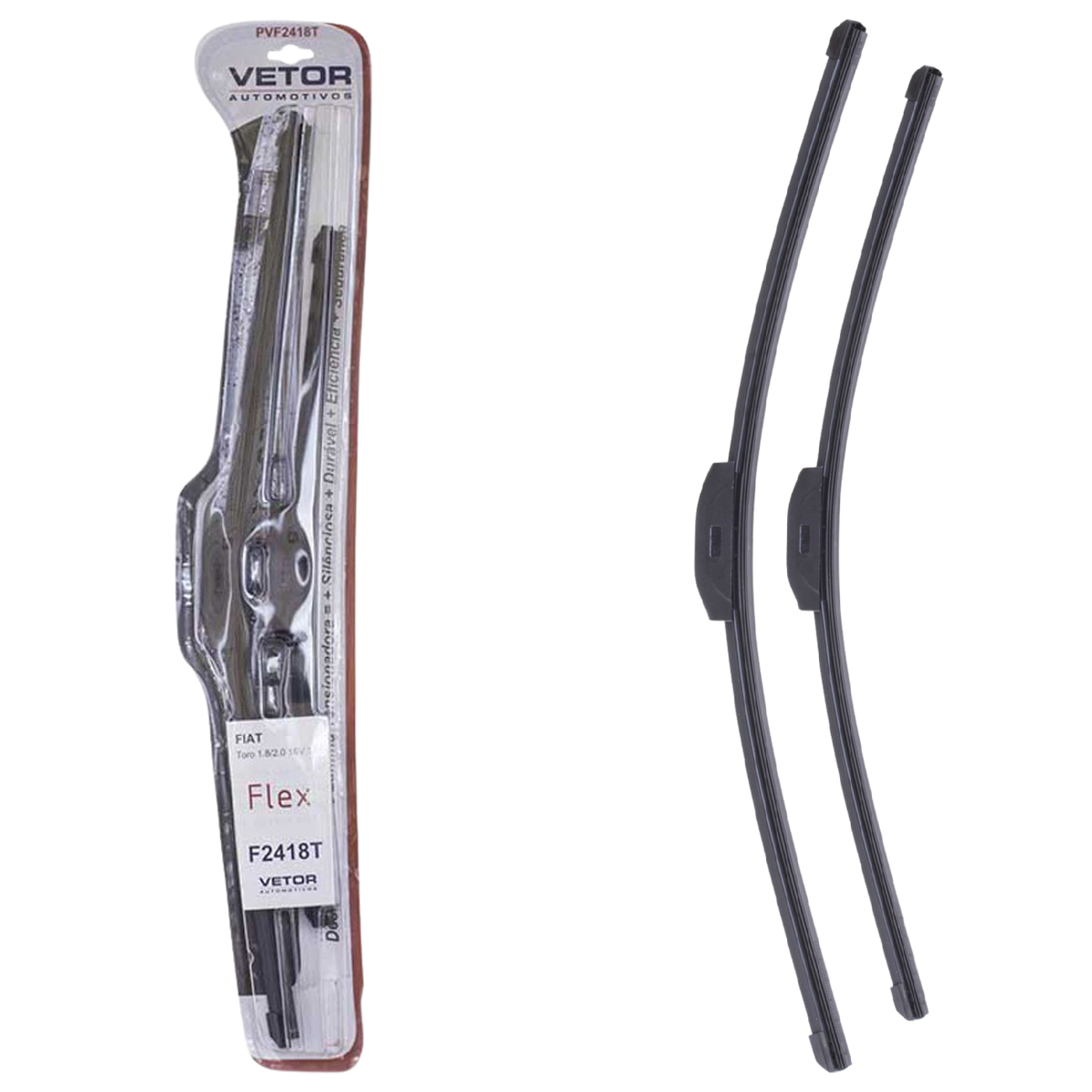 Par Palheta Flex Específica Dianteira 24" e 18" para Fiat Toro - Vetor - Pvf2418T
