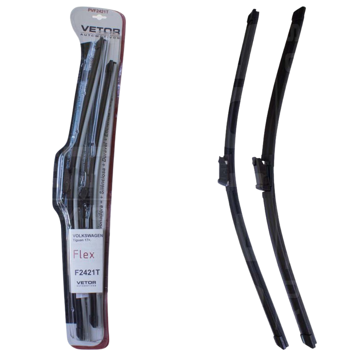 Par Palheta Flex Específica Dianteira 24" e 21" para Volkswagen Tiguan - Vetor - Pvf2421T