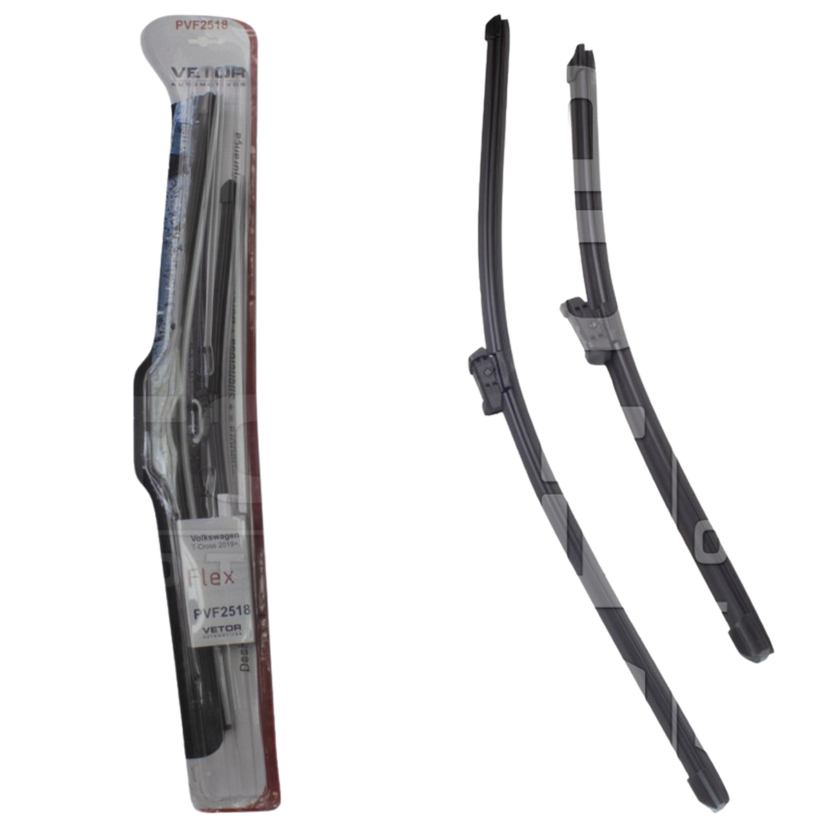 Par Palheta Flex Específica Dianteira 25" e 18" para Volkswagen T-Cross - Vetor - Pvf2518