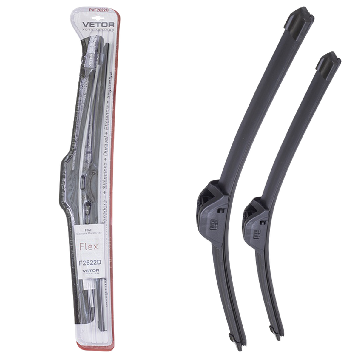 Par Palheta Flex Específica Dianteira 26" e 22" para Fiat Ducato - Vetor - Pvf2622D