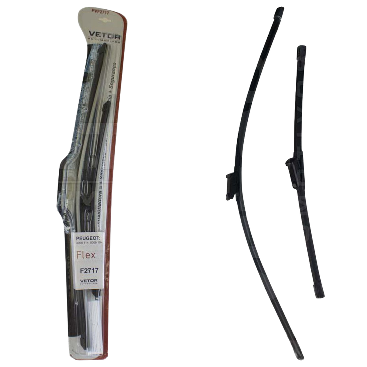 Par Palheta Flex Específica Dianteira 27" e 17" para Peugeot 3008 e 5008 - Vetor - Pvf2717