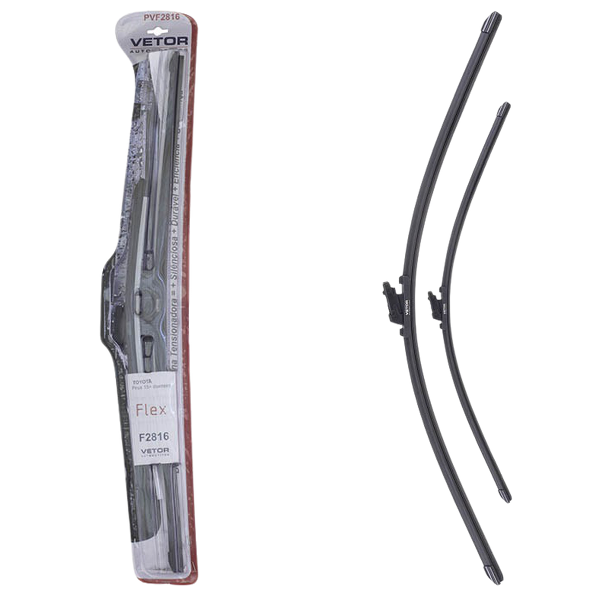 Par Palheta Flex Específica Dianteira 28" e 16" para Toyota Prius - Vetor - Pvf2816