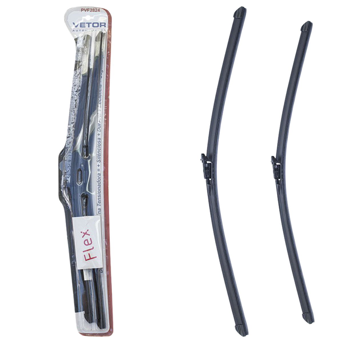 Par Palheta Flex Específica Dianteira 28" e 24" para Citroen C4 Pallas - Vetor - Pvf2824