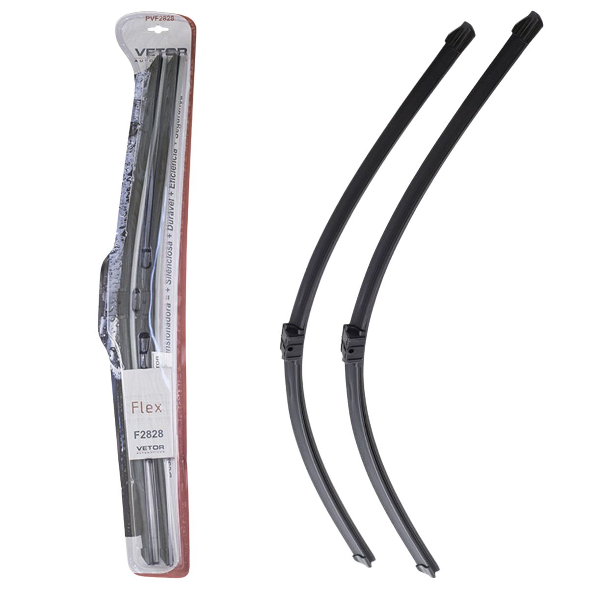 Par Palheta Flex Específica Dianteira 28" e 28" para Peugeot 407 - Vetor - Pvf2828