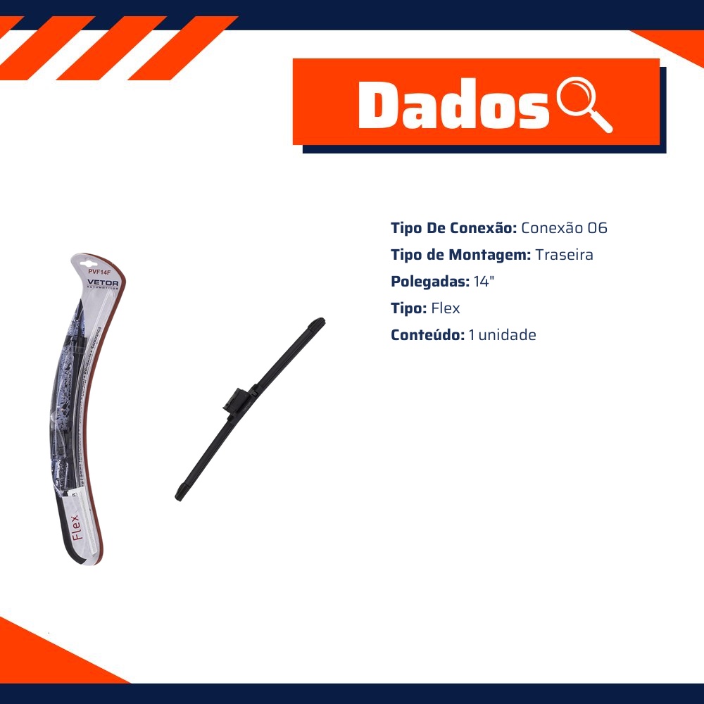 Palheta Flex Traseira 14" - Vetor - Pvf14F