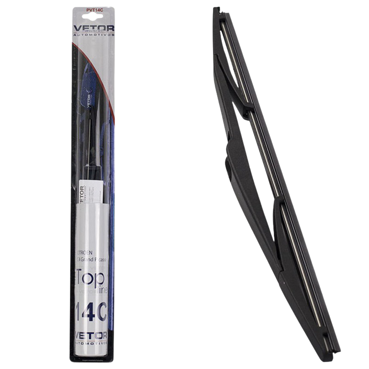 Palheta Top Line Traseira 14" para Citroen C4 Grand Picasso e C4 Picasso - Vetor - Pvt14C