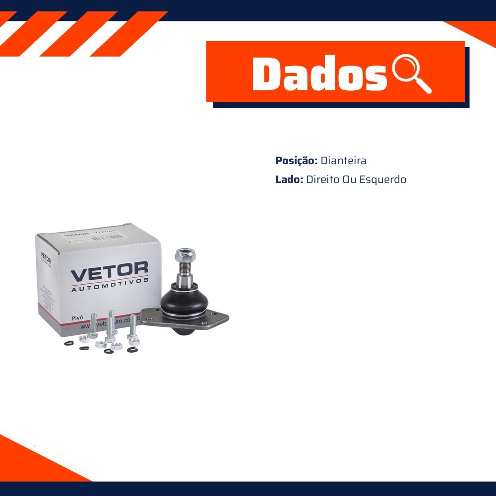 Pivô Dianteiro Direito ou Esquerdo Inferior - Vetor - Vtp064