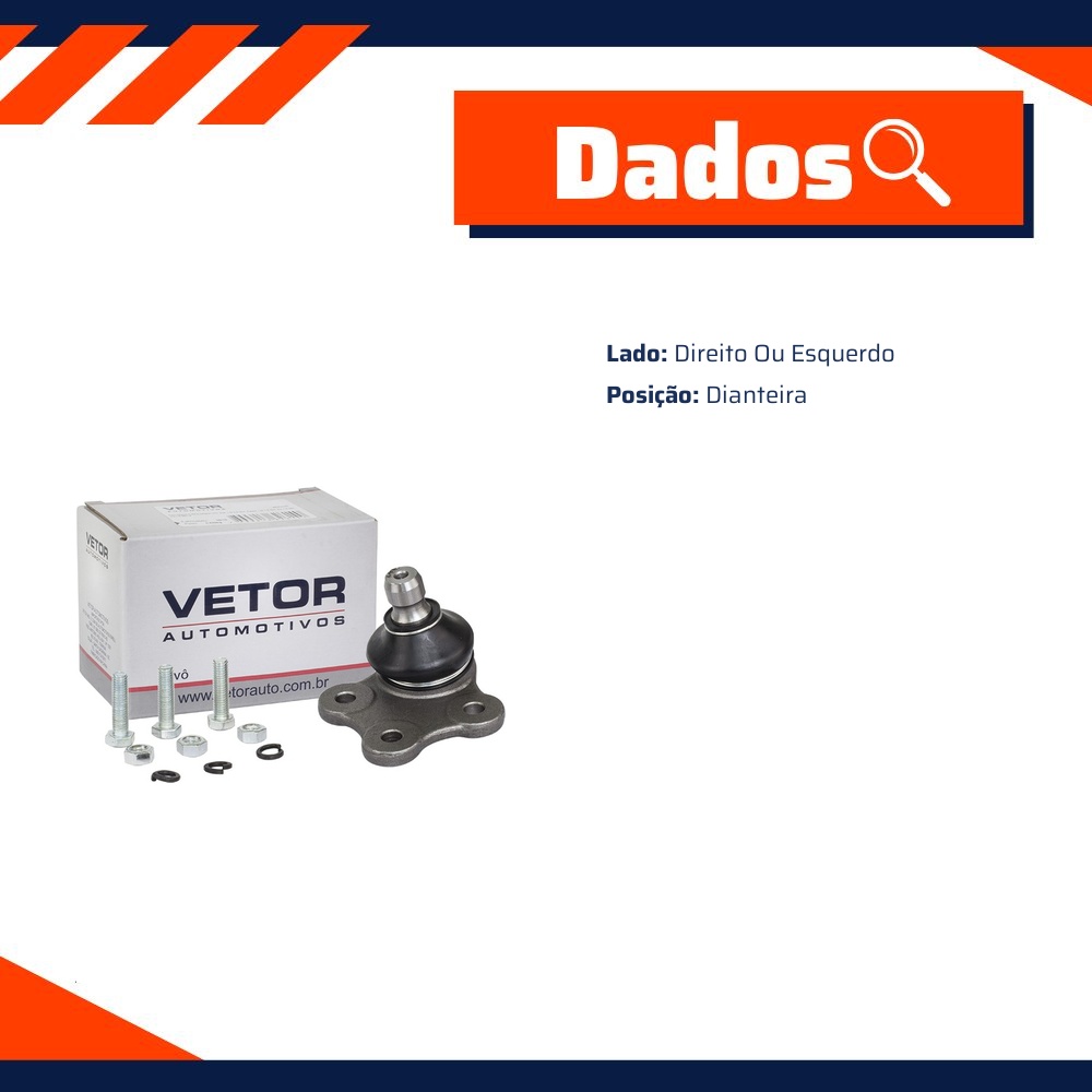 Pivô Dianteiro Direito ou Esquerdo Inferior - Vetor - Vtp066