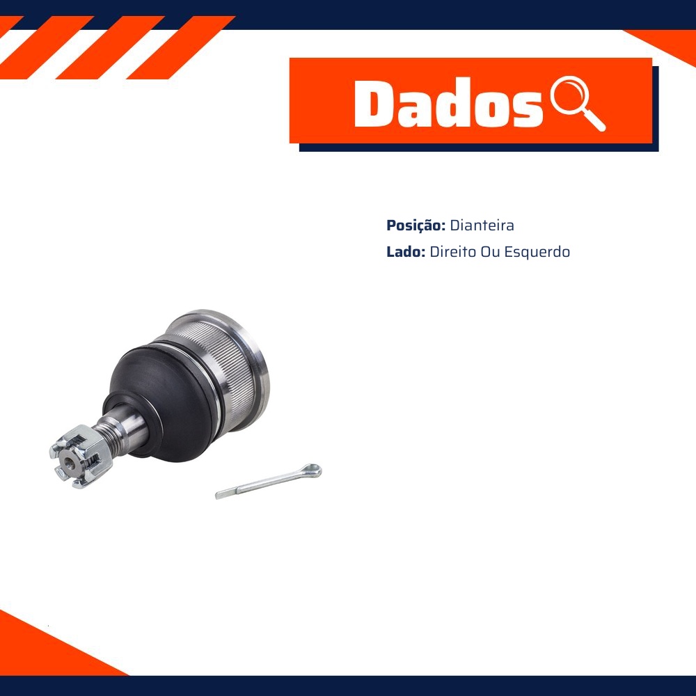 Pivo Dianteiro Direito ou Esquerdo Inferior para Chevrolet Caravan e Opala - Vetor - Vtp013
