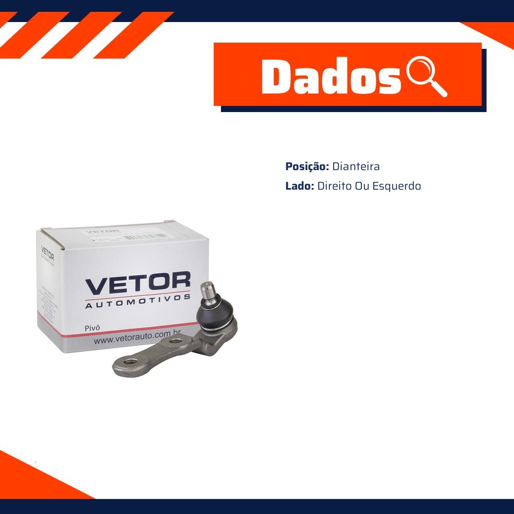 Pivô Dianteiro Direito ou Esquerdo Inferior - Vetor - Vtp020