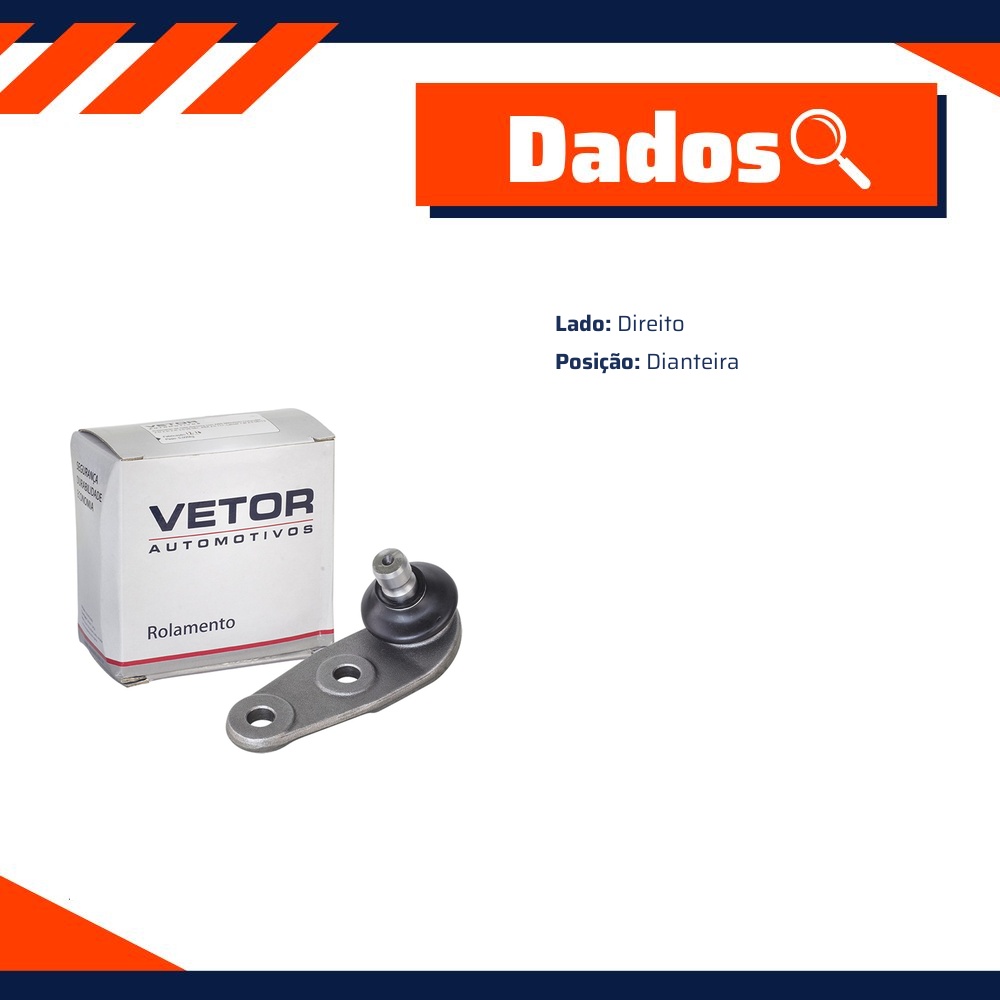 Pivô Dianteiro Inferior Direito - Vetor - Vtp164