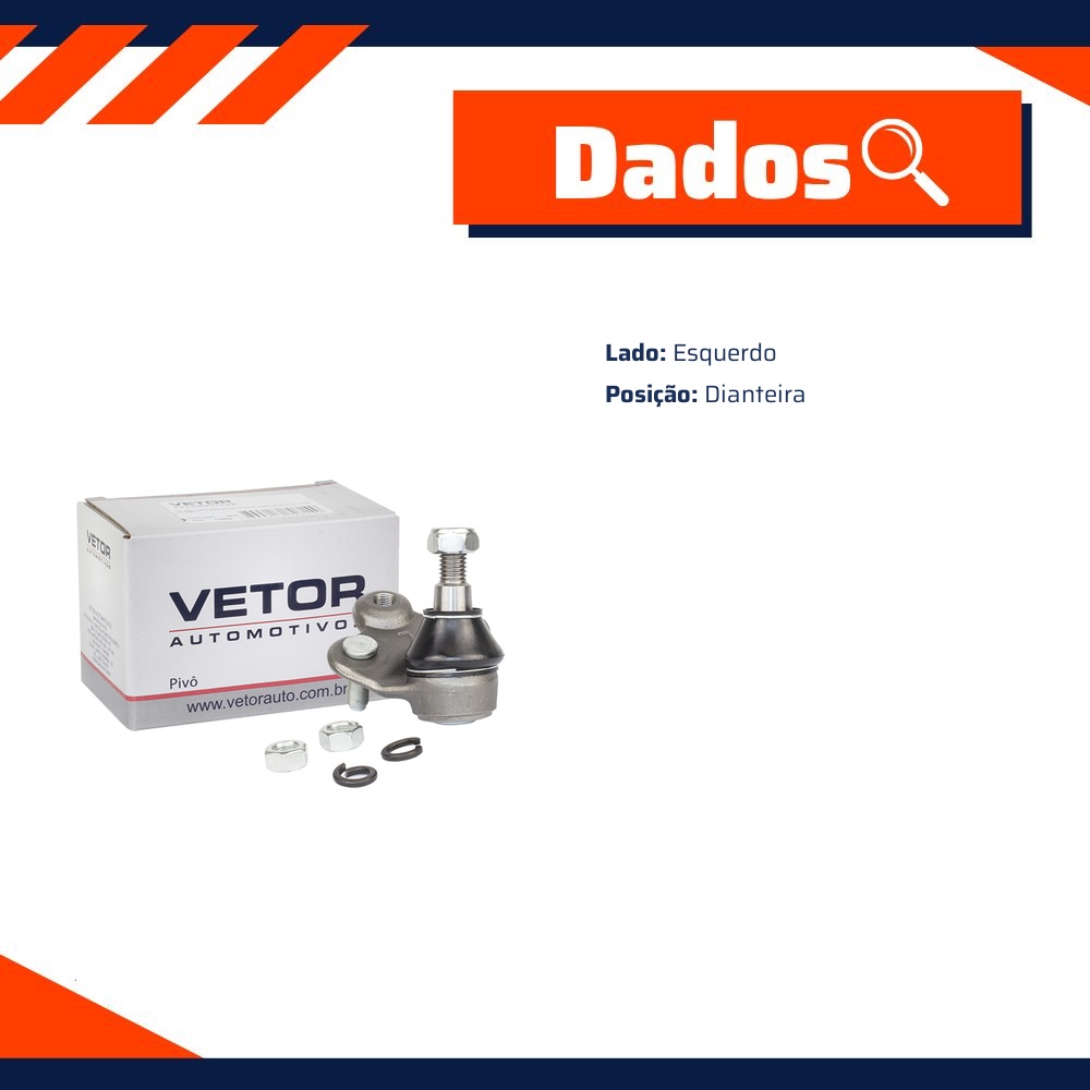 Pivo Inferior Esquerdo para Honda Civic - Vetor - Vtp093