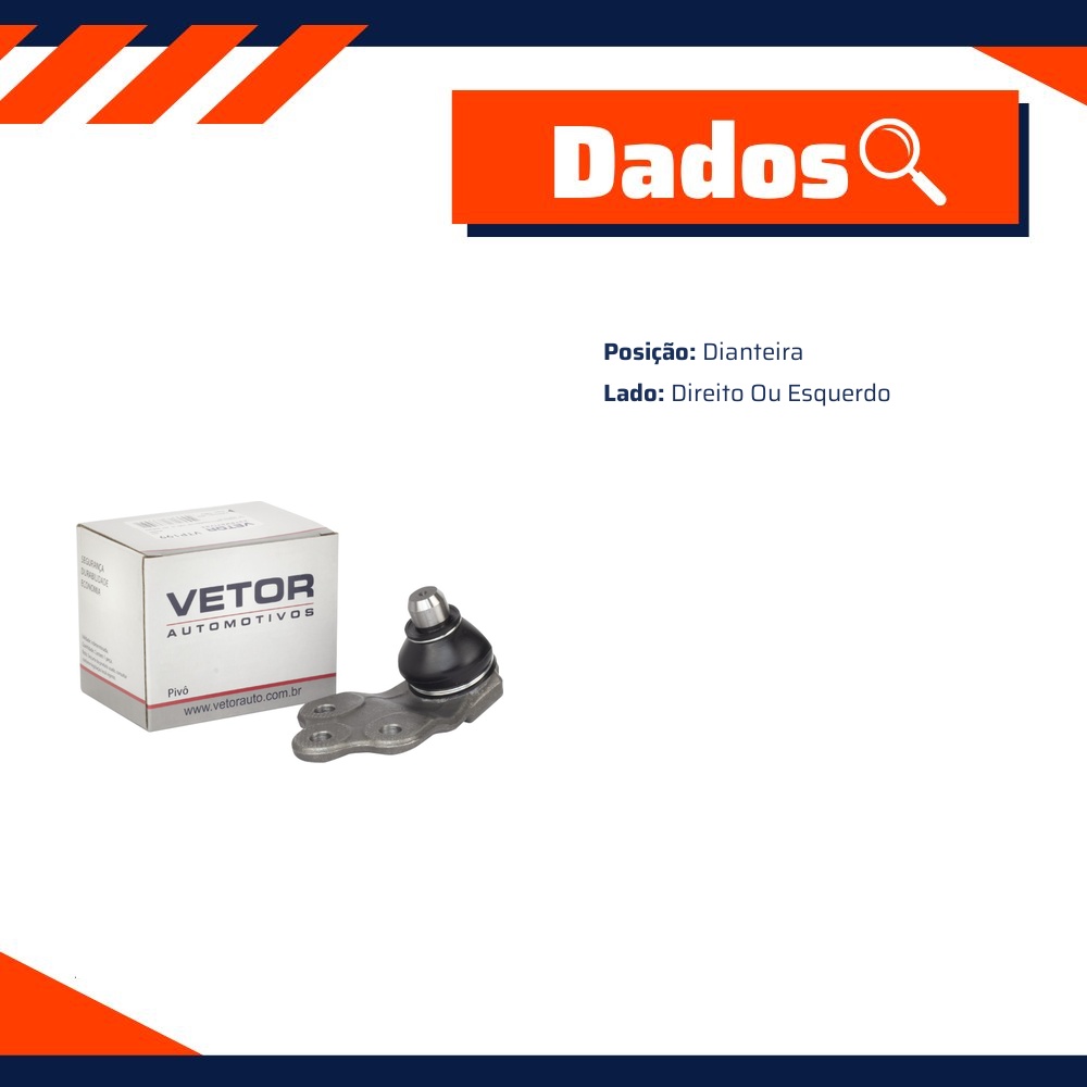 Pivô Inferior Dianteiro Direito ou Esquerdo - Vetor - Vtp199