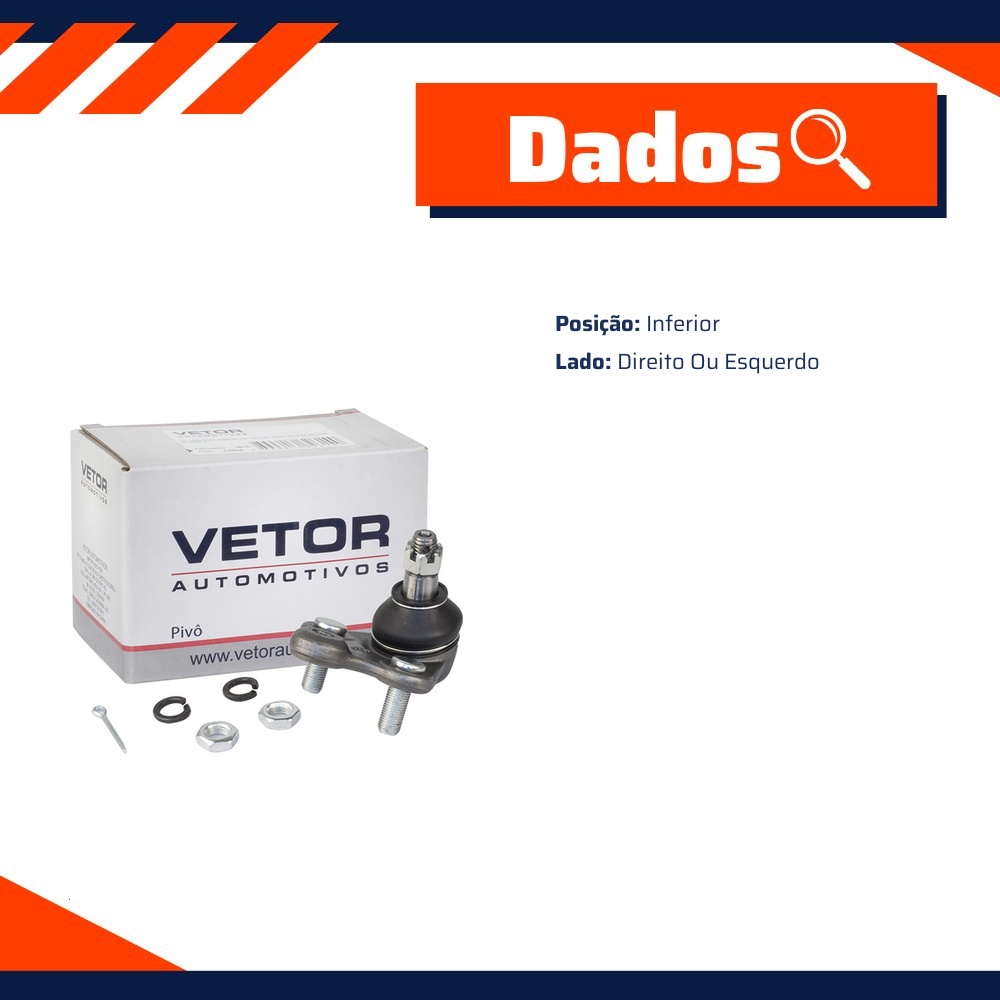 Pivo Inferior Direito ou Esquerdo para Honda CR-V e HR-V - Vetor - Vtp090