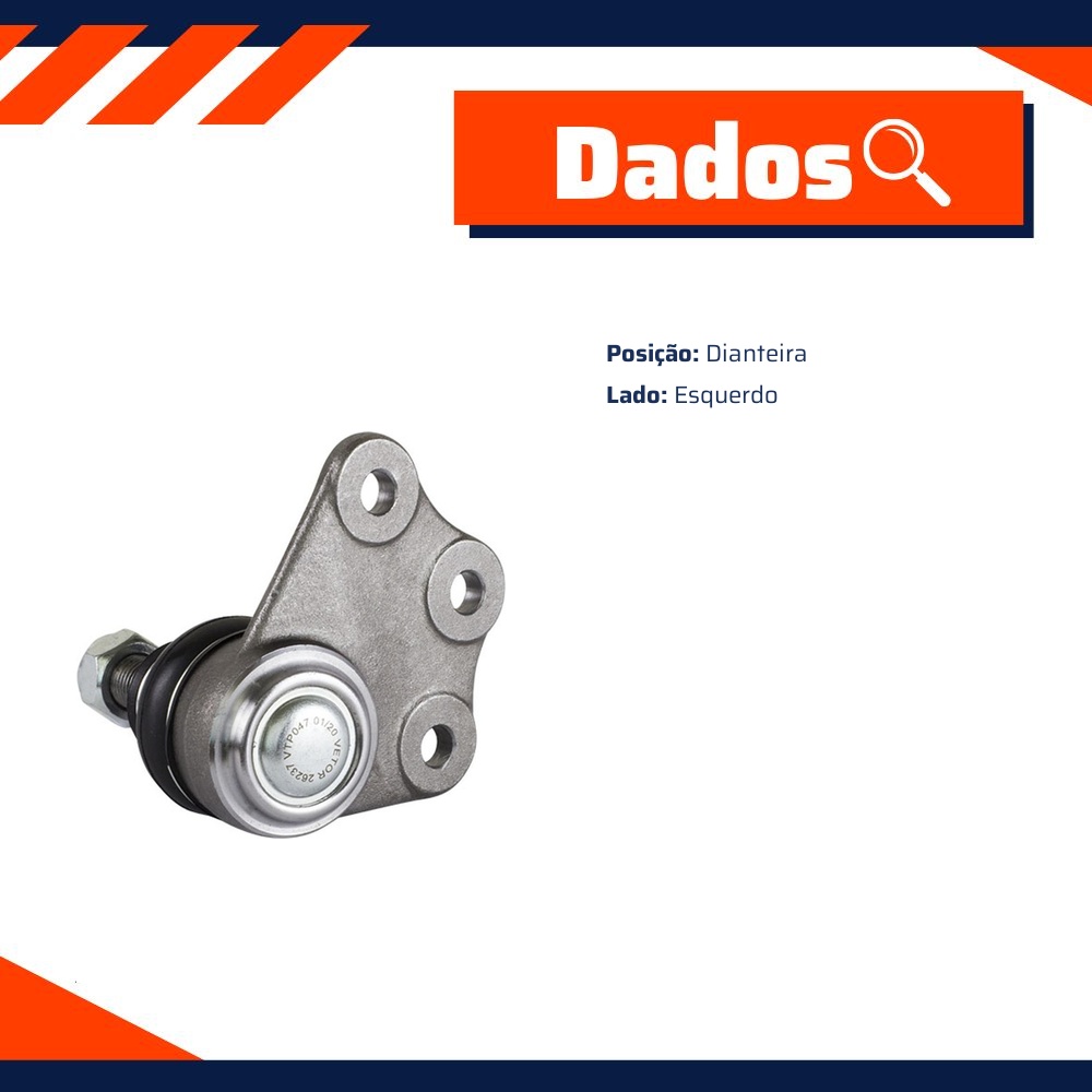 Pivo Inferior Esquerdo para Fiat Doblo - Vetor - Vtp047