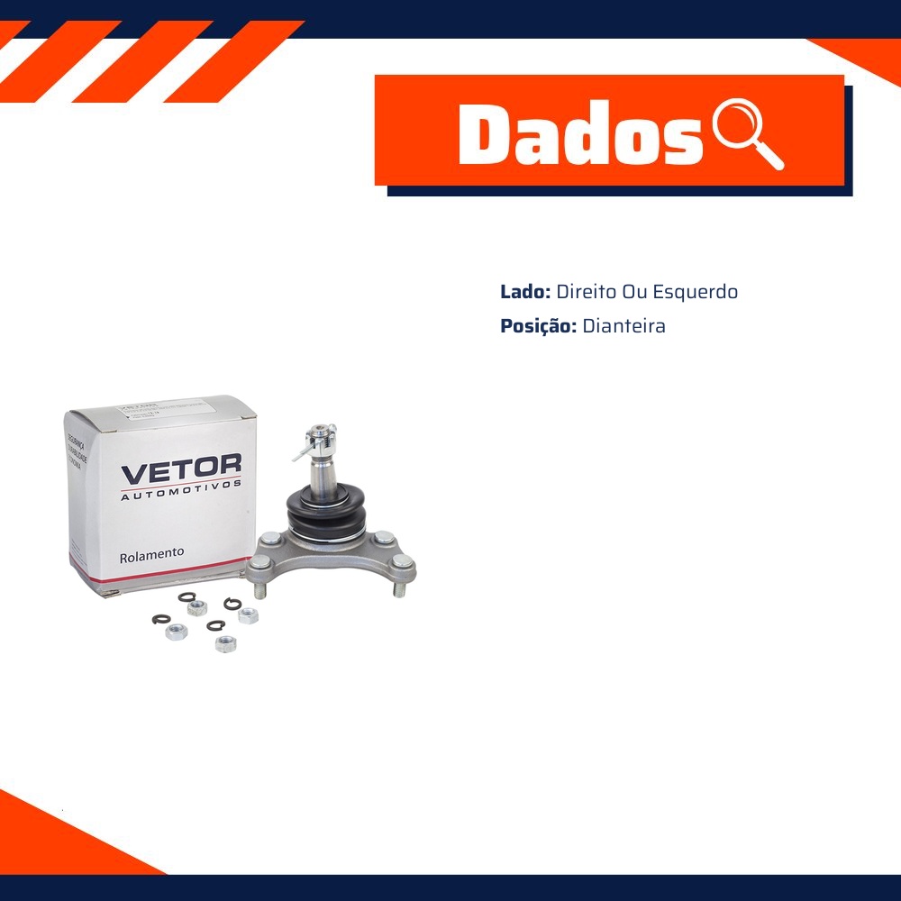 Pivo Superior Direito ou Esquerdo para Toyota Hilux - Vetor - Vtp145