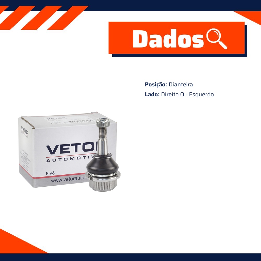Pivo Superior Direito ou Esquerdo para Karmann Ghia Coupé e Volkswagen SP2 - Vetor - Vtp150