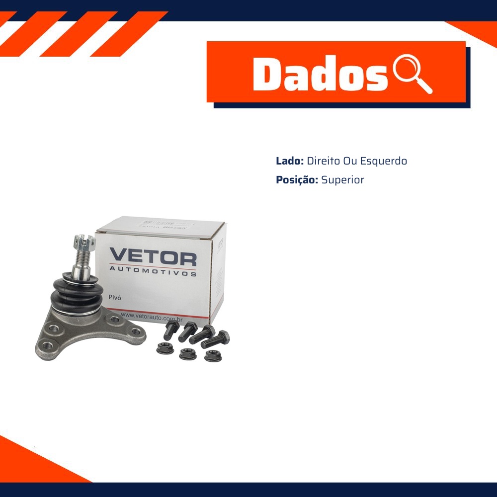 Pivo Superior Direito ou Esquerdo para Chevrolet S10 - Vetor - Vtp183