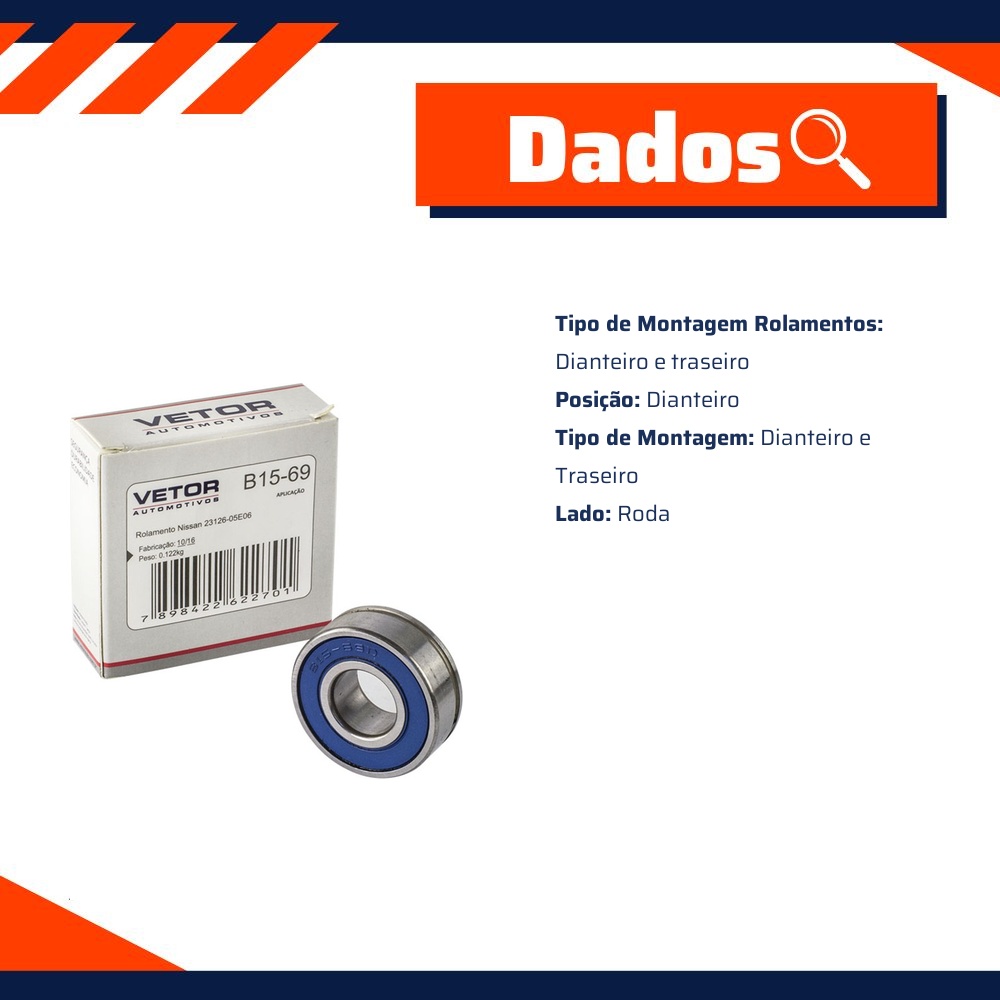 Rolamento da Roda - Vetor - B15-69