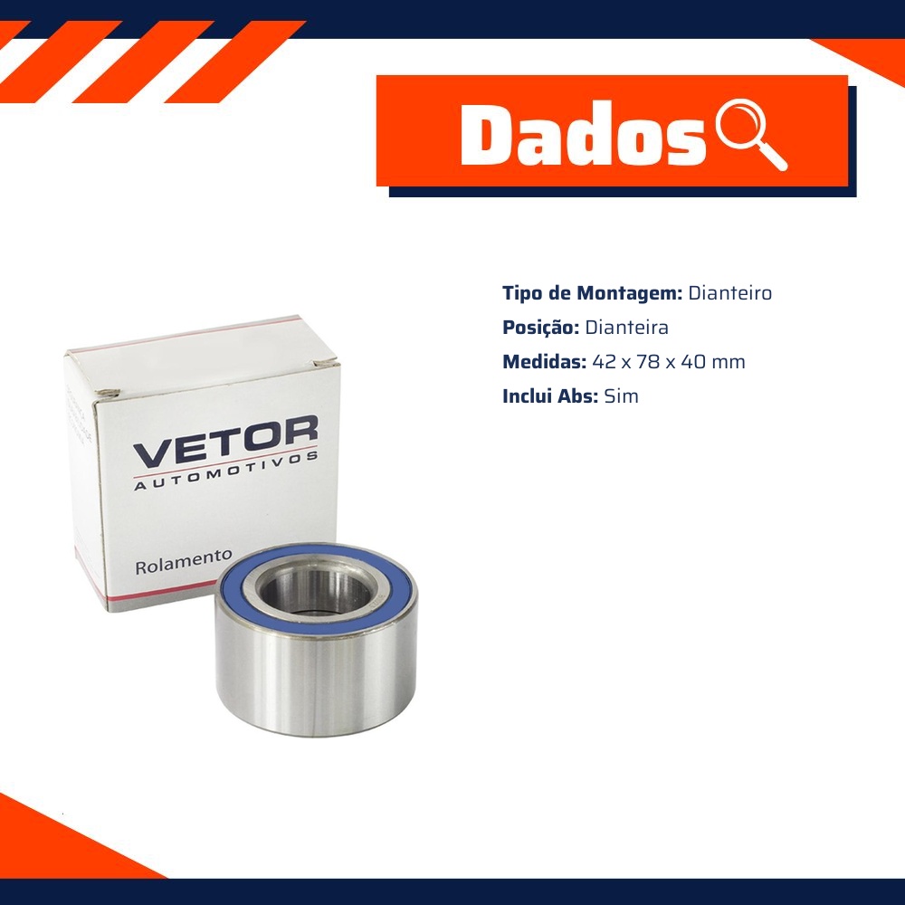 Rolamento da Roda Dianteira - Vetor - 427840
