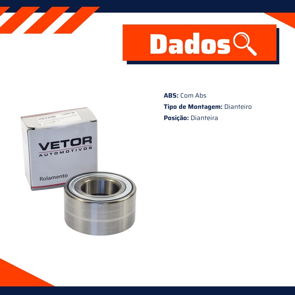 Rolamento da Roda Dianteira com ABS - Vetor - 12807M