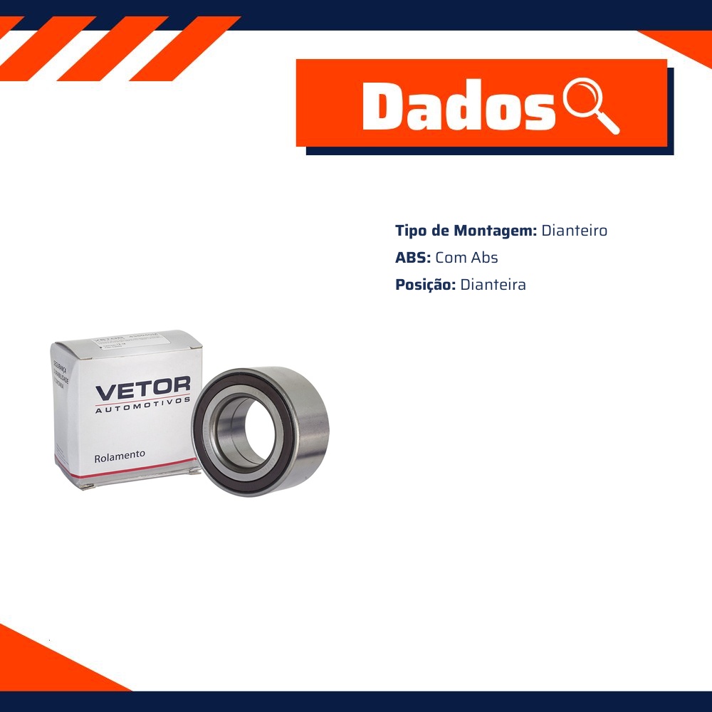 Rolamento da Roda Dianteira com ABS - Vetor - 438040M