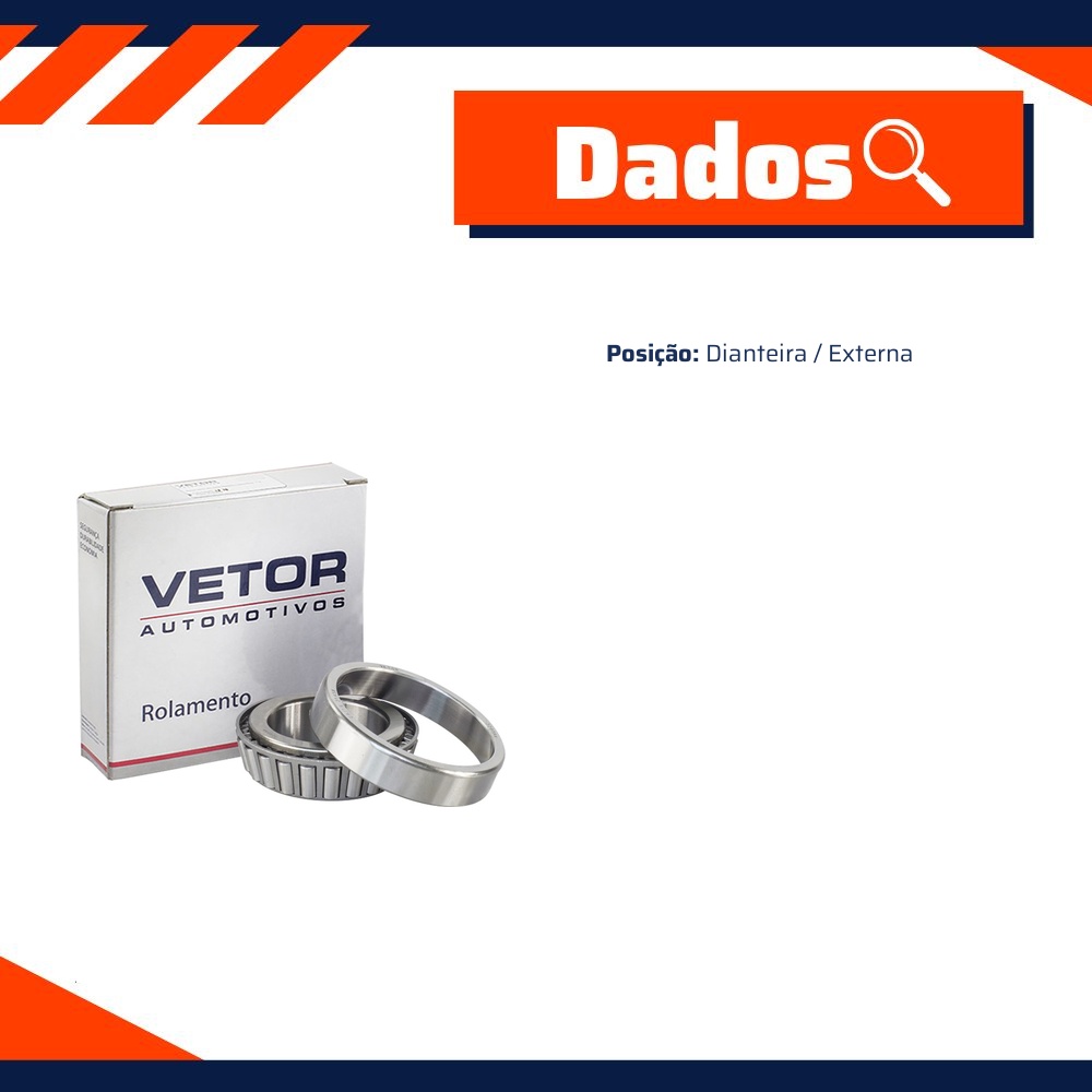 Rolamento da Roda Dianteira Externo - Vetor - 32009X