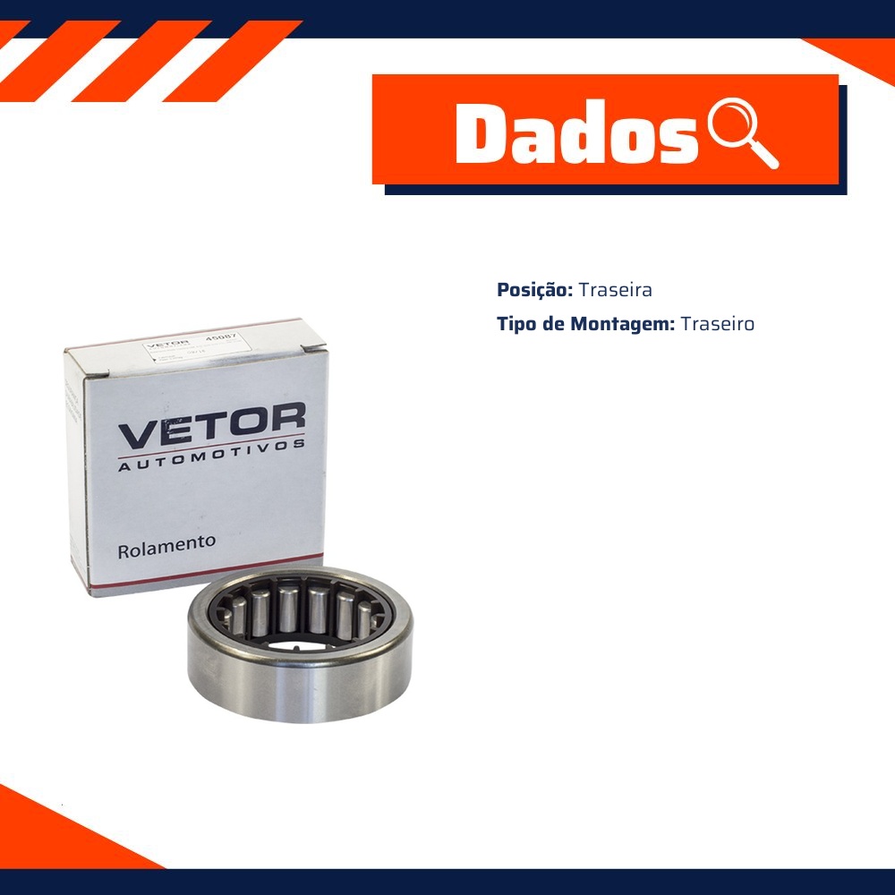 Rolamento da Roda Traseira - Vetor - 45087