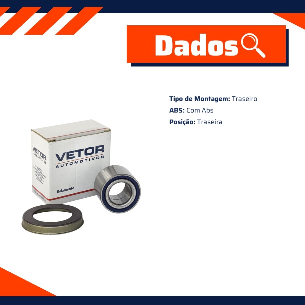 Rolamento da Roda Traseira com ABS - Vetor - 801025M