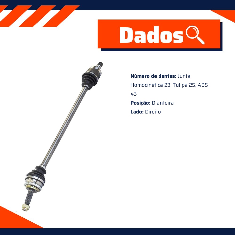 Semieixo Dianteiro Direito para Chery Face - Vetor - Vt9554