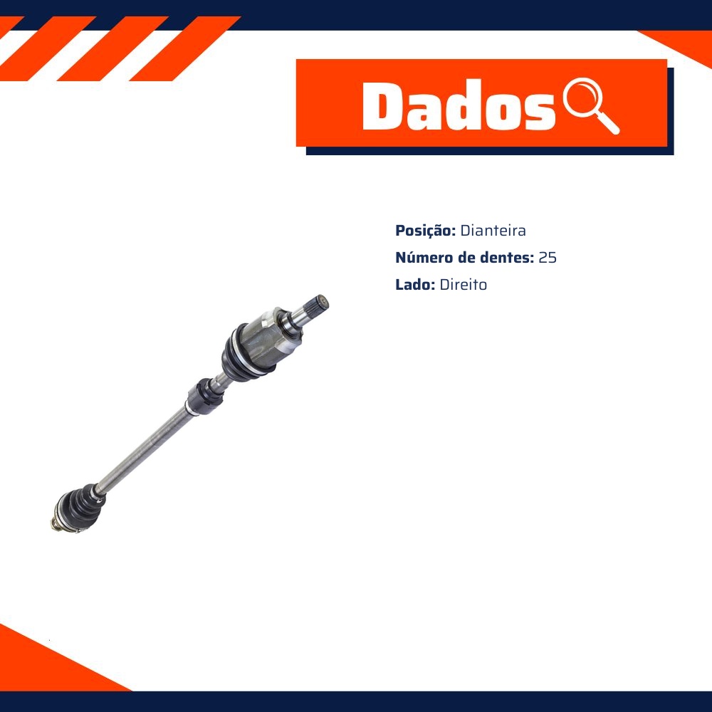 Semieixo Direito para Honda Civic - Vetor - Vt9607