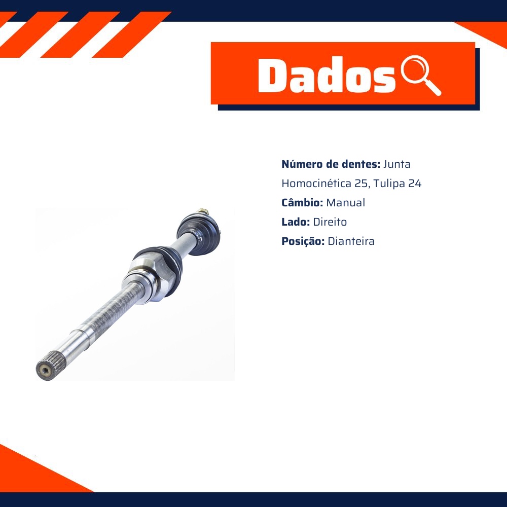 Semieixo Direito Câmbio Manual para Peugeot 308 e 408 - Vetor - Vt9591