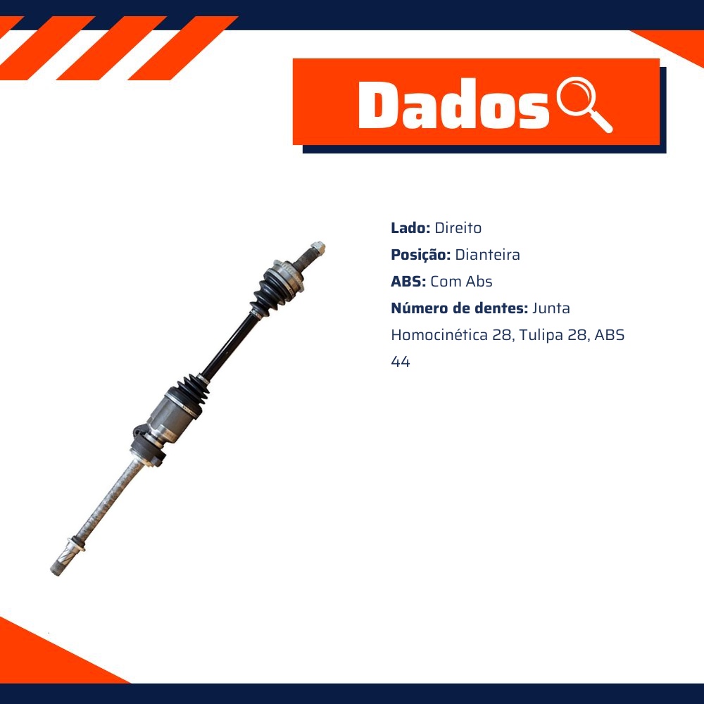 Semieixo Direito com ABS para Ford Fusion - Vetor - Vt9596