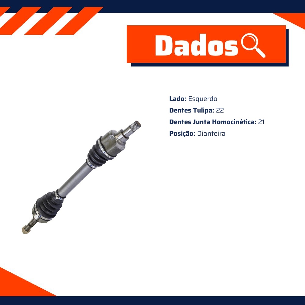 Semieixo Esquerdo para Peugeot 206 - Vetor - Vt9619