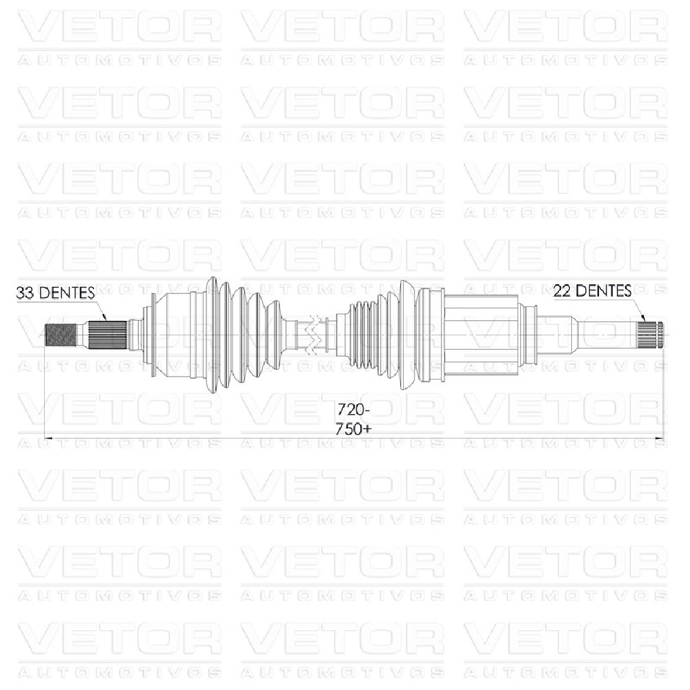 Semieixo Esquerdo Câmbio Automático para Chevrolet Onix e Tracker - Vetor - Vt9869